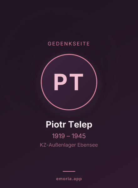 Gedenkportrait von Piotr Telep