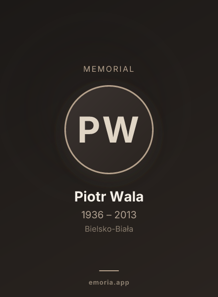 Memorial portrait of Piotr Wala