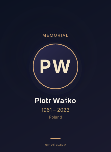 Memorial portrait of Piotr Waśko