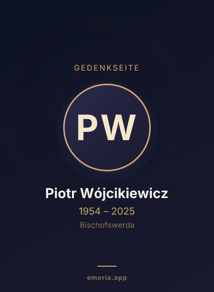 Gedenkportrait von Piotr Wójcikiewicz