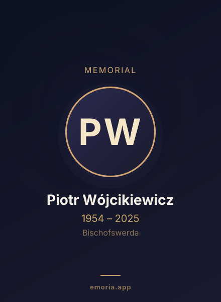 Memorial portrait of Piotr Wójcikiewicz