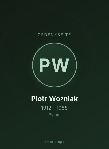 Gedenkportrait von Piotr Woźniak