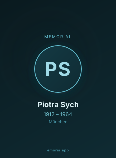 Memorial portrait of Piotra Sych