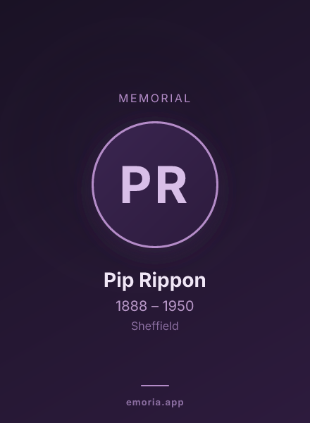 Memorial portrait of Pip Rippon
