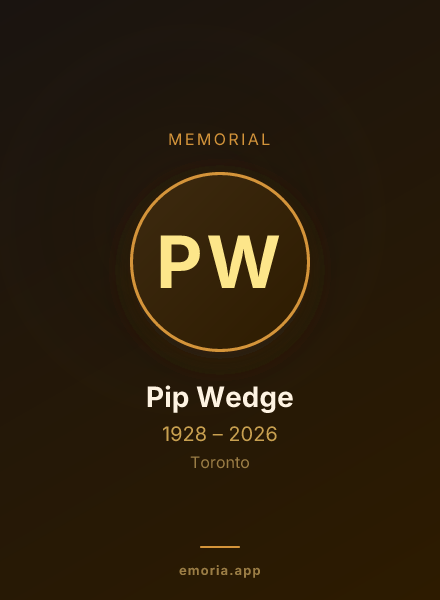 Memorial portrait of Pip Wedge