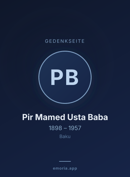 Gedenkportrait von Pir Mamed Usta Baba
