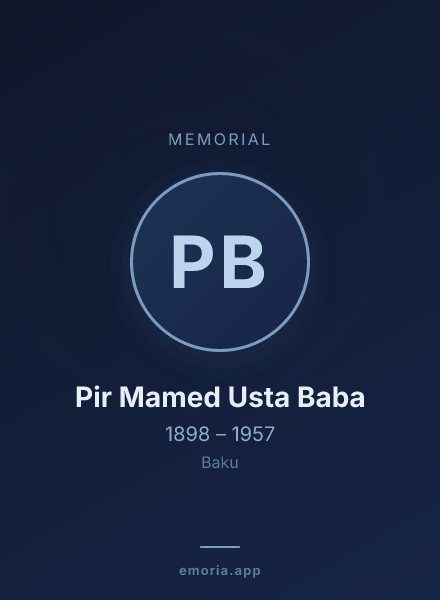 Memorial portrait of Pir Mamed Usta Baba