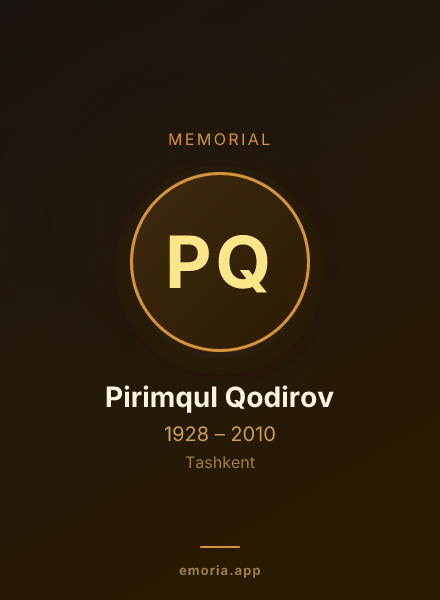 Memorial portrait of Pirimqul Qodirov