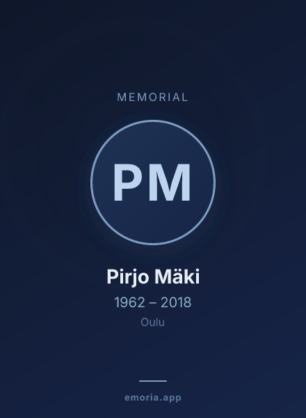 Memorial portrait of Pirjo Mäki