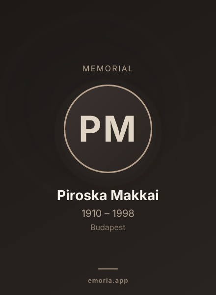 Memorial portrait of Piroska Makkai