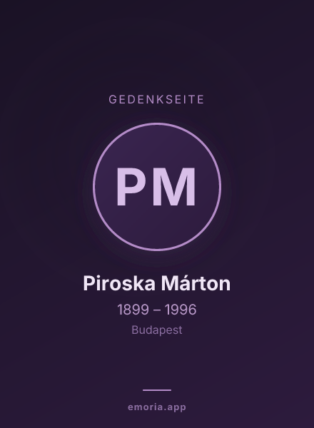 Gedenkportrait von Piroska Márton