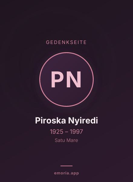 Gedenkportrait von Piroska Nyiredi