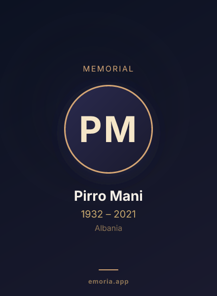 Memorial portrait of Pirro Mani
