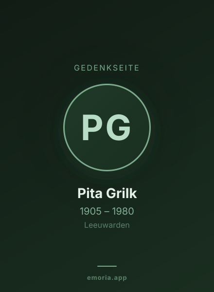 Gedenkportrait von Pita Grilk