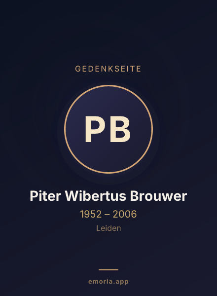 Gedenkportrait von Piter Wibertus Brouwer