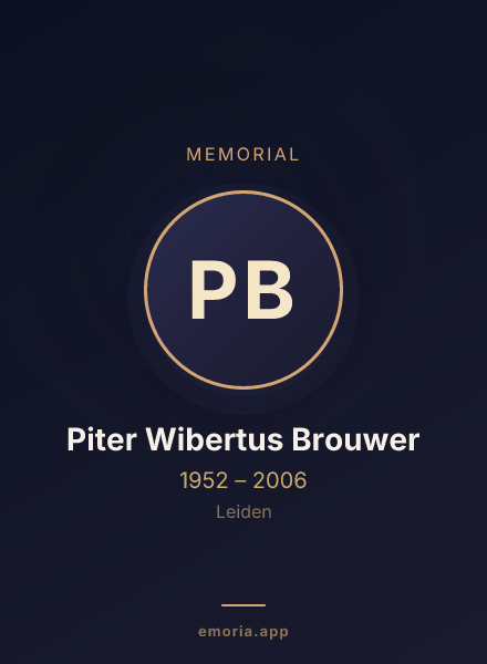 Memorial portrait of Piter Wibertus Brouwer