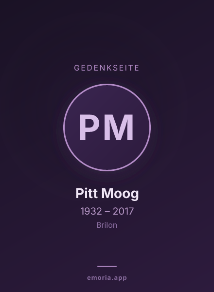 Gedenkportrait von Pitt Moog