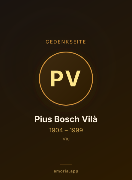Gedenkportrait von Pius Bosch Vilà