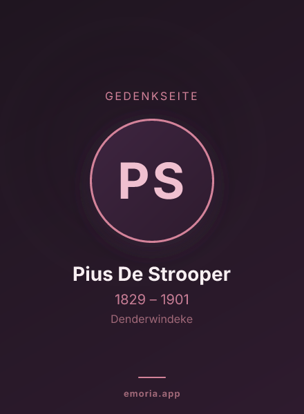 Gedenkportrait von Pius De Strooper