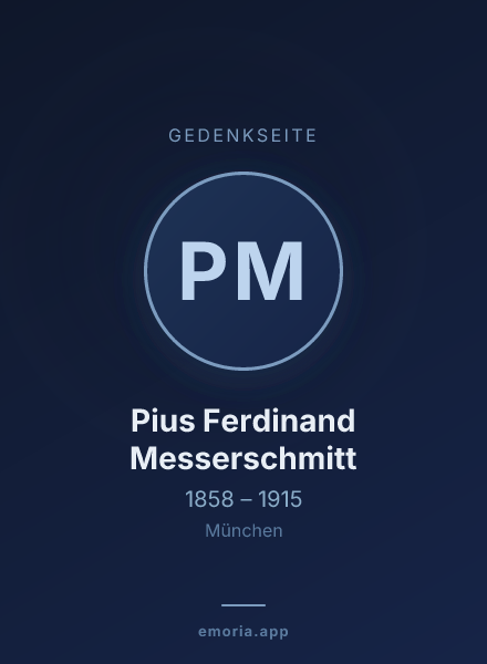 Gedenkportrait von Pius Ferdinand Messerschmitt