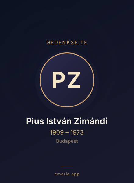 Gedenkportrait von Pius István Zimándi