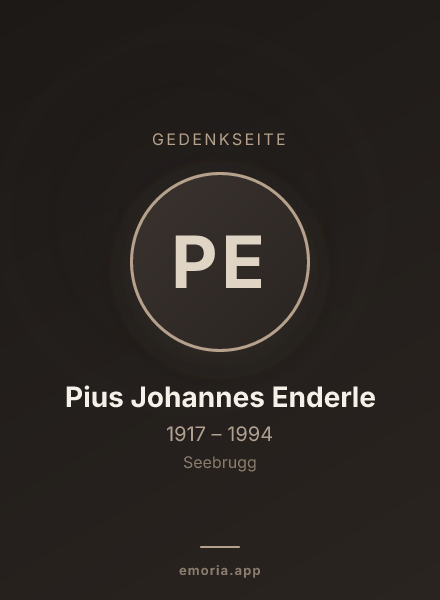 Gedenkportrait von Pius Johannes Enderle