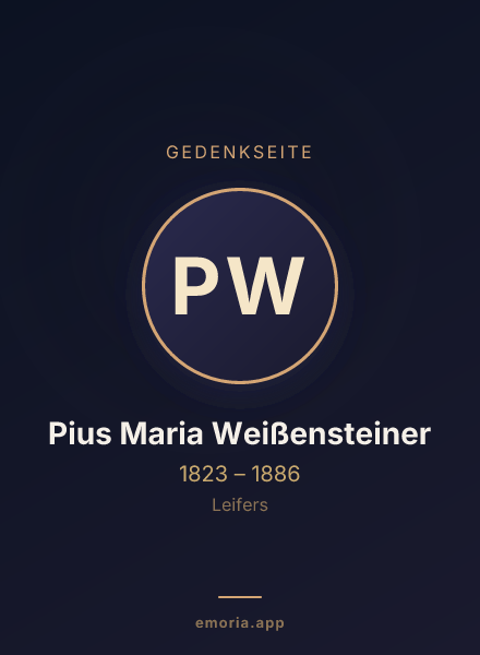 Gedenkportrait von Pius Maria Weißensteiner