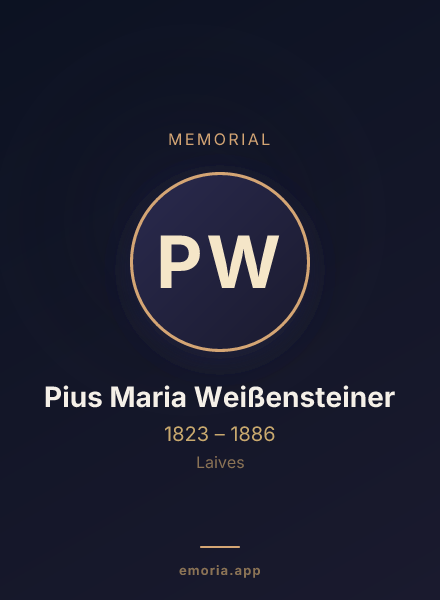 Memorial portrait of Pius Maria Weißensteiner