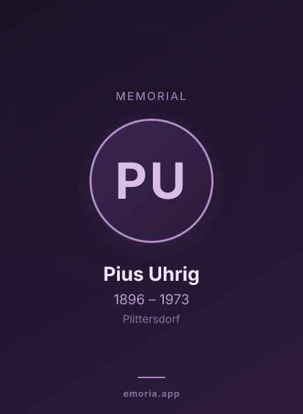 Memorial portrait of Pius Uhrig