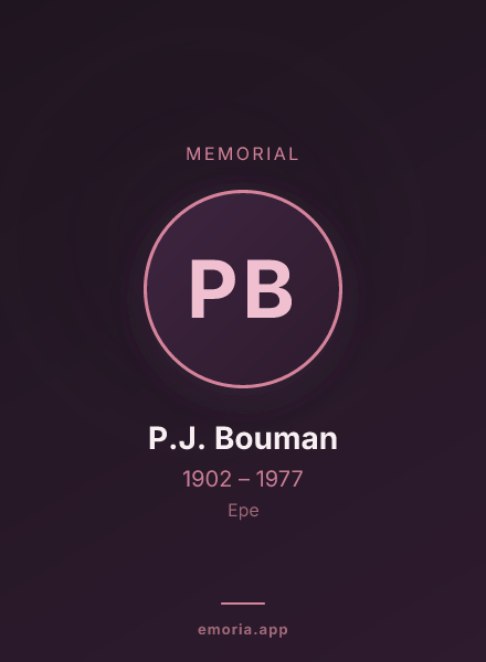 Memorial portrait of P.J. Bouman