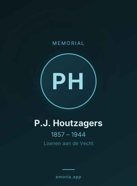 Memorial portrait of P.J. Houtzagers