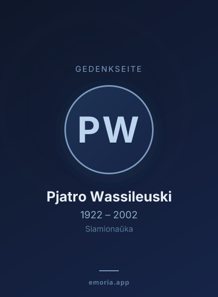 Gedenkportrait von Pjatro Wassileuski