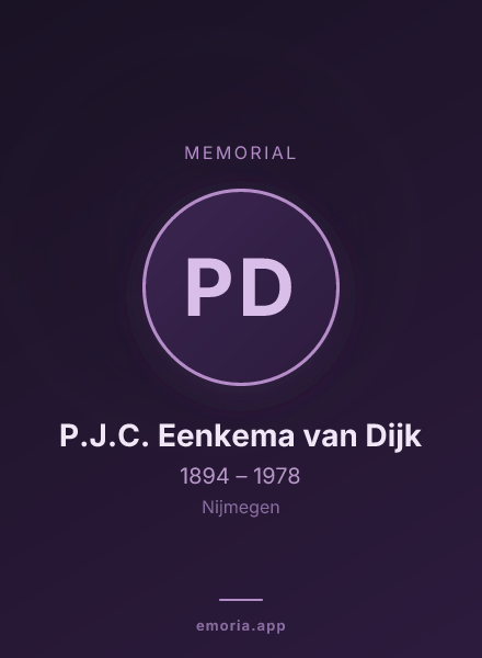 Memorial portrait of P.J.C. Eenkema van Dijk