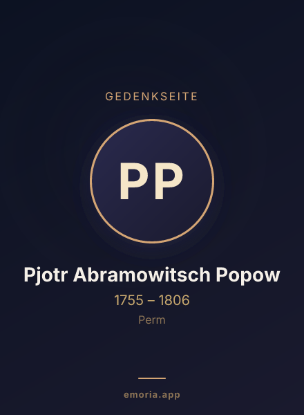 Gedenkportrait von Pjotr Abramowitsch Popow