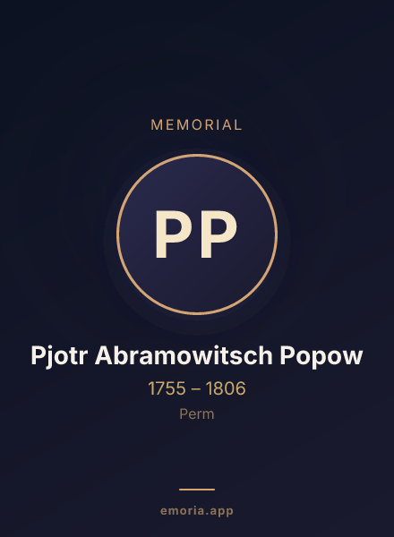 Memorial portrait of Pjotr Abramowitsch Popow