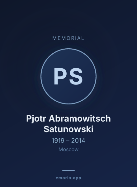 Memorial portrait of Pjotr Abramowitsch Satunowski