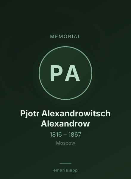 Memorial portrait of Pjotr Alexandrowitsch Alexandrow