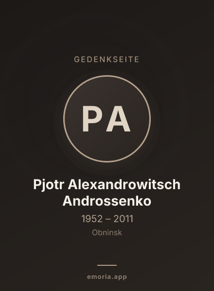 Gedenkportrait von Pjotr Alexandrowitsch Androssenko