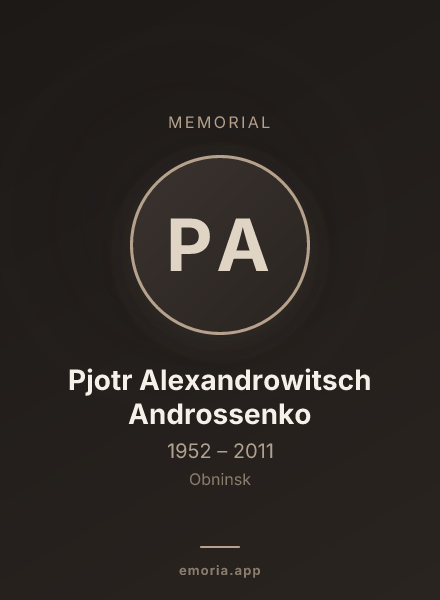 Memorial portrait of Pjotr Alexandrowitsch Androssenko