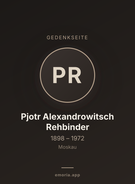 Gedenkportrait von Pjotr Alexandrowitsch Rehbinder