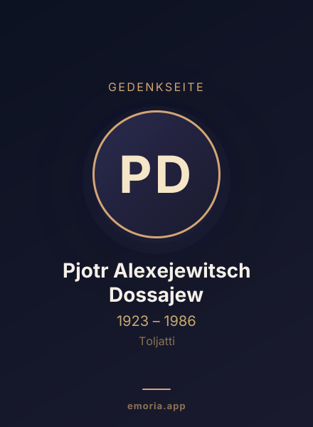 Gedenkportrait von Pjotr Alexejewitsch Dossajew