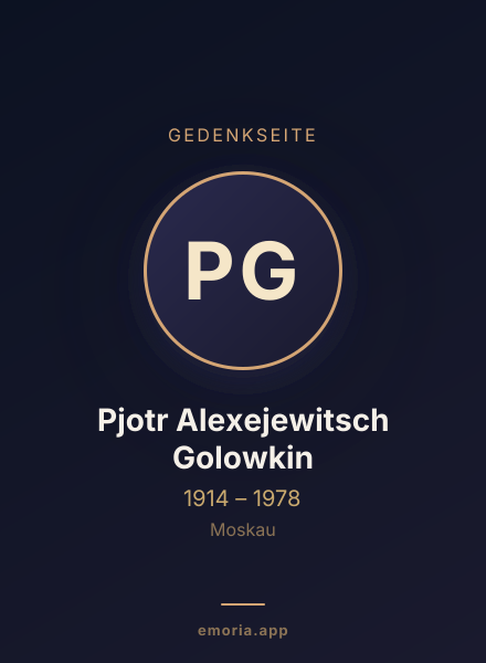 Gedenkportrait von Pjotr Alexejewitsch Golowkin