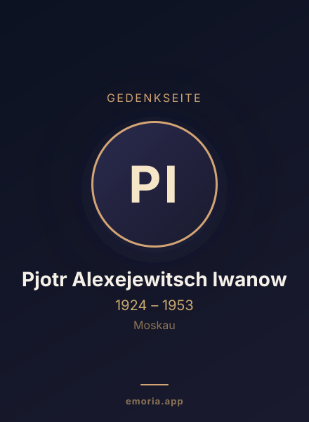 Gedenkportrait von Pjotr Alexejewitsch Iwanow