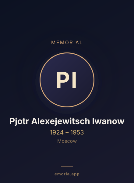 Memorial portrait of Pjotr Alexejewitsch Iwanow
