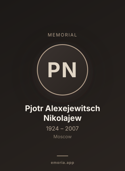 Memorial portrait of Pjotr Alexejewitsch Nikolajew
