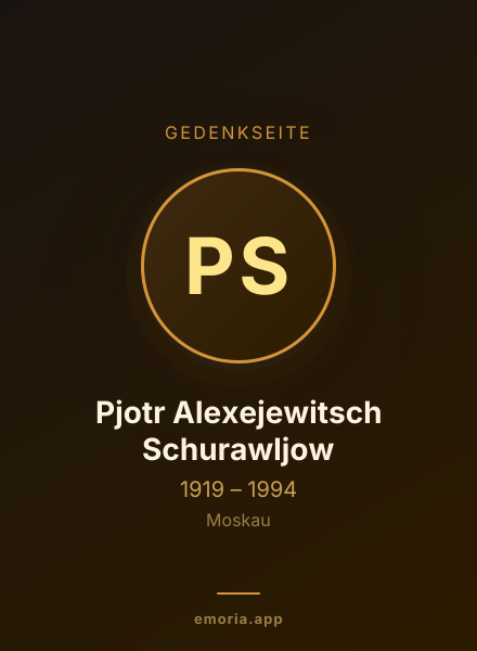 Gedenkportrait von Pjotr Alexejewitsch Schurawljow