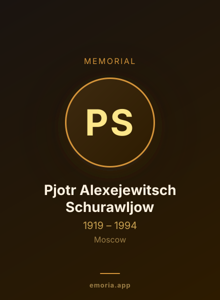 Memorial portrait of Pjotr Alexejewitsch Schurawljow
