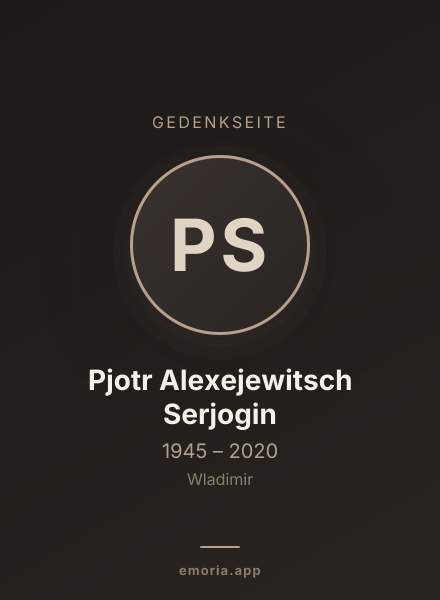 Gedenkportrait von Pjotr Alexejewitsch Serjogin