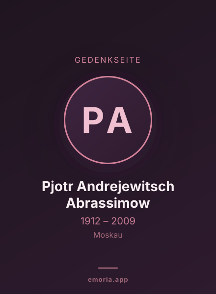 Gedenkportrait von Pjotr Andrejewitsch Abrassimow