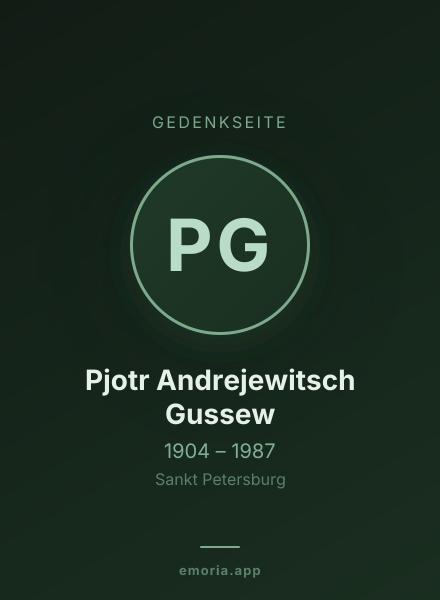 Gedenkportrait von Pjotr Andrejewitsch Gussew